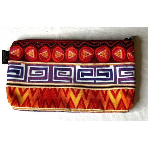 Laurel Burch Colorful Geometric 9x5 Cosmetic Bag - Picture 3 of 4